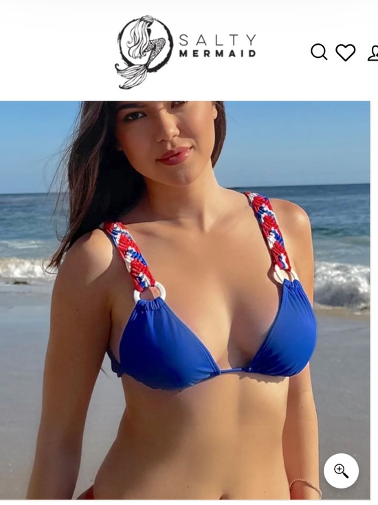 salty mermaid Other - Blue Braided-Strap Salty Mermaid Bikini Top